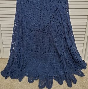Navy Crochet Skirt